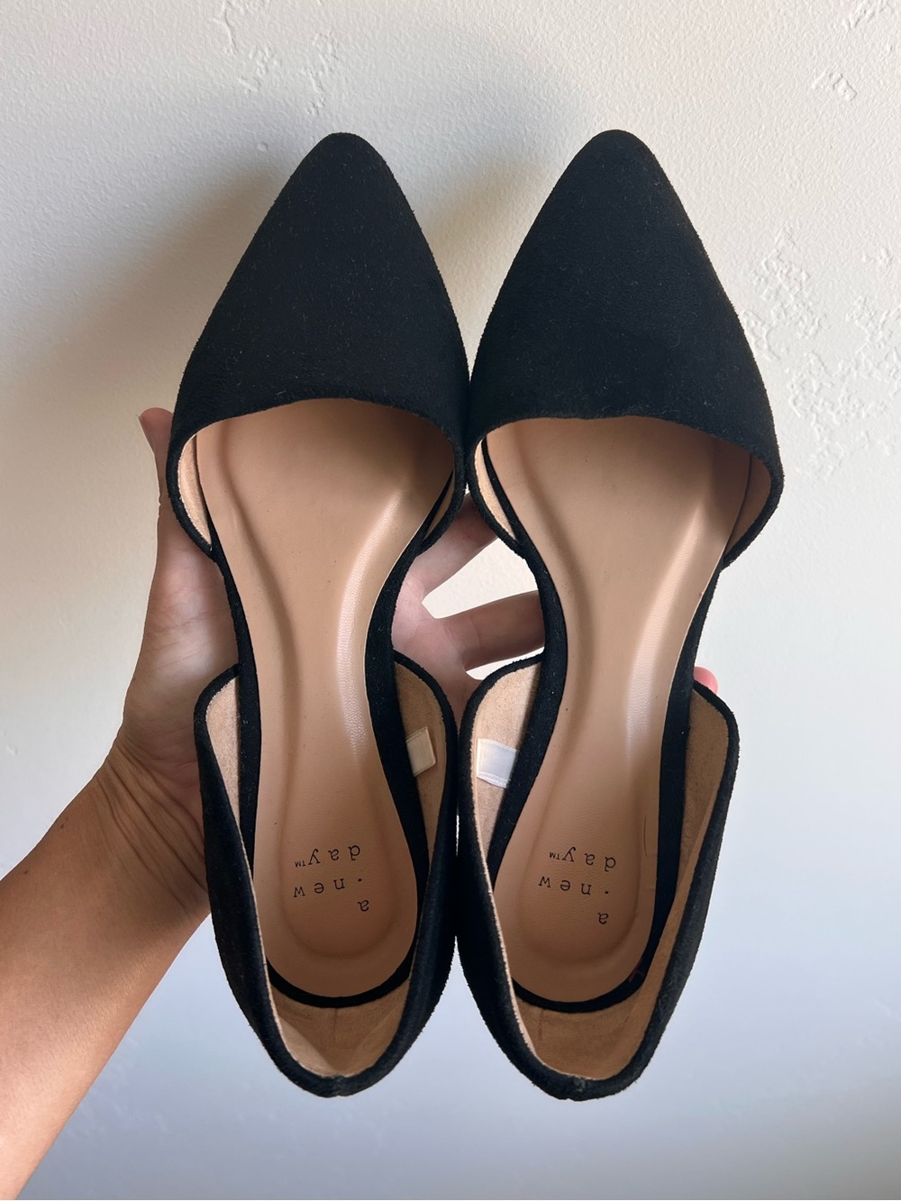 A New Day black faux-suede pointed-toe flats